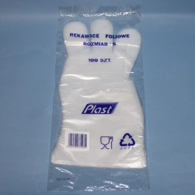200pcs - "Small" Disposable HDPE Plastic Gloves For Butcher's & Deli