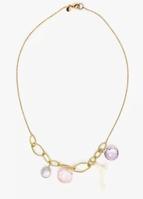 Collar Alexis Bittar Piedras Rosas con Cuerno Eslabón Dorado W1032 Foto 1 de 4