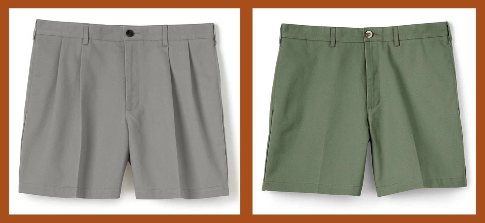 Lands' End ~ Pantalones Cortos Chinos Para Hombre Calce Tradicional Resistente a las Manchas Sin Plancha $50 Nuevos en Paquete Foto 1 de 1