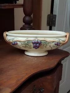 Antique weller oval large roma planter ivory grapevine pattern - Picture 1 of 7