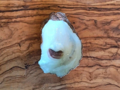 Florida Beauty: Rose Gold Oyster Shell Ring Dish - A Chic Coastal Decor Gift - Image 1 of 4