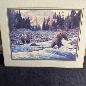 Impresión artística de Alaska Grizzle de colección 1986 16” X 20” firmada por Manuel Mansanaez Jr. mate EC - Imagen 1 de 10