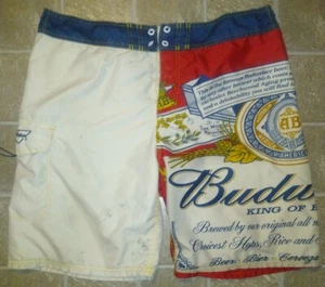 Vintage Budweiser King of Beer Mens Swim Trunks Bathing Shorts Size 38 - Picture 1 of 9