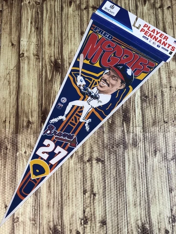 Vintage MLB WinCraft Atlanta Braves Hall Famer FRED McGRIFF BASEBALL Big Pennant Cover