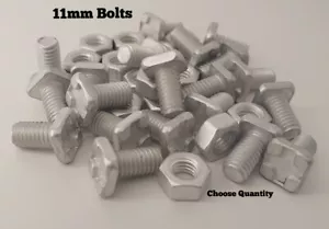 Greenhouse Bolts & Nuts 11mm Aluminium SQUARE Head Bolts Greenhouse Clips - Picture 1 of 8