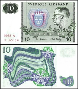 Sweden 10 Kronor, 1968, P-52b.2, UNC - Picture 1 of 1