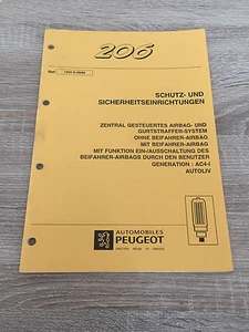 Werkstatthandbuch Peugeot 206 - Schutz Airbag Gurtstraffer Autoliv AC4-l 09/1998 - Bild 1 von 3