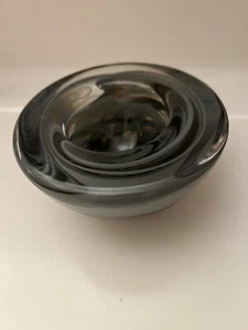 Kosta Boda, Sweden art glass gray swirl Votive / Tea lite candle holder - Picture 1 of 3