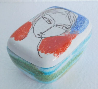 Vintage Keramik Deckeldose Gesicht Italy Design Fartoni Cartei ? - Bild 1 von 4