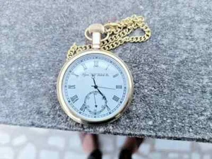 Orologio da tasca vintage da collezione antico 1- orologio da tasca in ottone REGALO - Foto 1 di 7