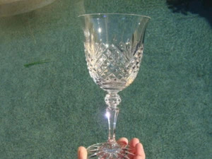 GALWAY Bleikristall 1 Wasser Wein Kelch Clifden Muster 7 5/8" geätzt gestempelt - Bild 1 von 9