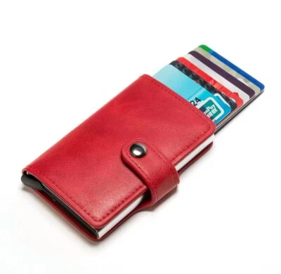 PORTAFOGLIO PORTA CARTE DI CREDITO RFID PELLE ULTRA SLIM CON CLIP UOMO CONTANTI - Immagine 1 di 3