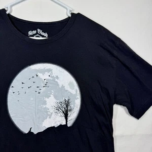 New Blood Graphic T-Shirt Moon Wolf Short Sleeve Tee Sz XL - Picture 1 of 8
