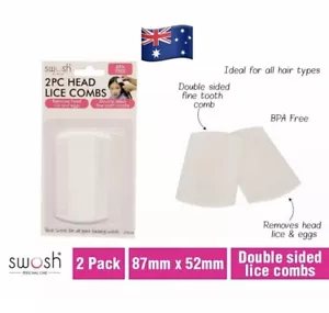 2pc Head Lice & Egg Combs Plastic Flea Double Sided Nit Free Beauty Salon Hair. - Picture 1 of 4