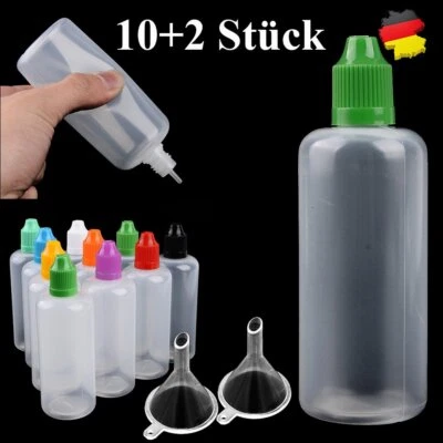 10x 100ml Liquidflaschen Liquid Dropper Bottle Tropfflaschen mit 2 Trichter