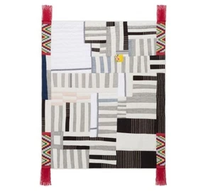 New Pottery Barn Pauline Boyd Coastline Patchwork Throw Blanket Sold Out Coastal - Picture 1 of 2