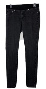 Boston Proper Women Pull On Jean Sz 2 Denim Black Elastic Waist Cotton Stretch - Picture 1 of 4