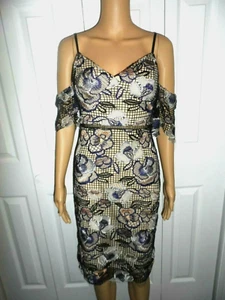 Stunning Gianni Bini GB size S black blue embroidered dress ladies women NWT - Bild 1 von 5