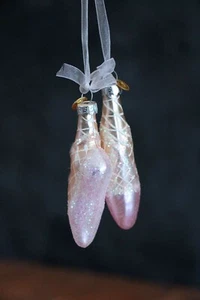 Ornamento natalizio vetro balletto pantofole rosa scarpe da ballo Abbott 3 pollici - Foto 1 di 1