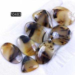 Lote de 8 piedras preciosas cabujón ágata natural Montana 195 quilates 35X22 21X21 mm #R-10483 - Imagen 1 de 4