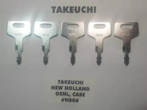 (5) H806 Takeuchi, Hitachi, New Holland, Gehl Heavy Equipment Keys H806 - Picture 1 of 2