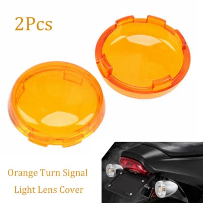 2Pcs Motorcycle Turn Signal Light Lens Cover For Harley Dyna Softail Sportster — 第 1/4 张图片
