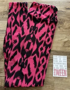 NEW RELEASE Lularoe Leggings Size Tween Beautiful Pink Black Aztec Print New - Picture 1 of 3