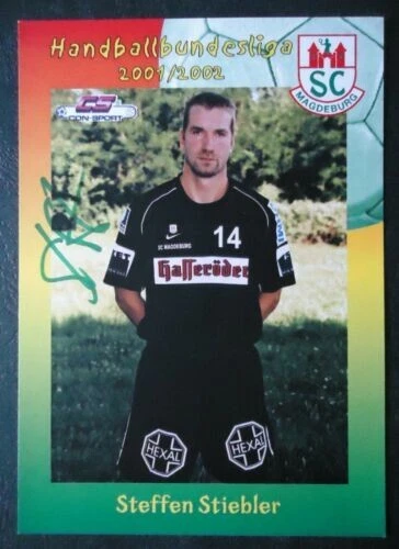 4752 Steffen Stiebler SC Magdeburg 2001/02 Handball Autogrammkarte signiert - Bild 1 von 1