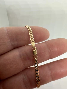 9 kt Gelbgold 3,6 mm Panzerkette flache Gliederkette 22 Zoll/55 cm (037A) - Bild 1 von 3