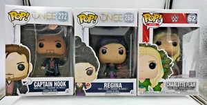 FUNKO POP x3 Once Upon a Time Captain Hook 272 Regina 268 WWE Charlotte Flair 62 - Picture 1 of 10