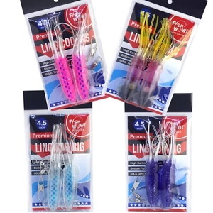 20pks 4-colors 4.5" Fishing Ling Cod Rig Twin Bulb Squid Lingcod Rockfish Rock - Picture 1 of 7