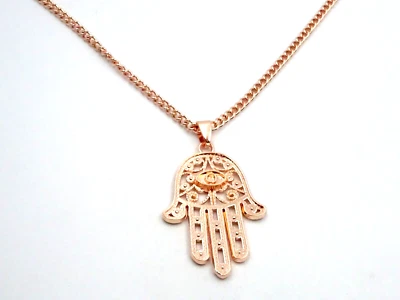 Damen Hals Kette Rotgold 60 cm Hand der Fatima Trendig Chic - Bild 1 von 4
