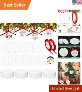 100 Stck. Sublimation Ornament Rohlinge 3 Zoll Rund Weiß Keramik Ornamente Zum Selbermachen... - Bild 1 von 8