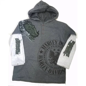 Boys Harley-Davidson Fleece Hoodie - Kids Clothing - Layered Sweat Shirt - Picture 1 of 1