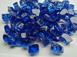 Feuerglas Feuer Glas  Kaminglas Feuerkristall Feuerperle Cobaltblau  Größe  1/2" - Bild 1 von 4