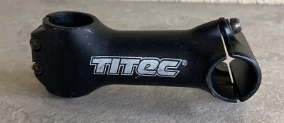Vintage TITEC Stem 1 1/8” Threadless 25.4mm Clamp Handle Bar Black Aluminum - Image 1 of 4