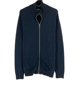 JACK&JONES Navy Blue Full Zip Sweater Jumper Size L - Picture 1 of 10