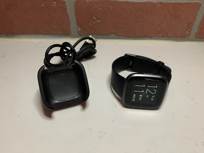 Fitbit Versa 2 Smartwatch 40mm Aluminum - Black/Carbon FB507 Large - Image 1 of 3