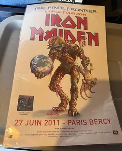 Iron Maiden Rare 2011 The Final Frontier World Tour Paris Bercy Promo Poster - Picture 1 of 10
