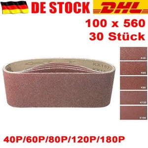 30 Stück Gewebe-Schleifbänder 100 x 560 mm Schleifpapier Schleifband,Korn 40-180 - Bild 1 von 6