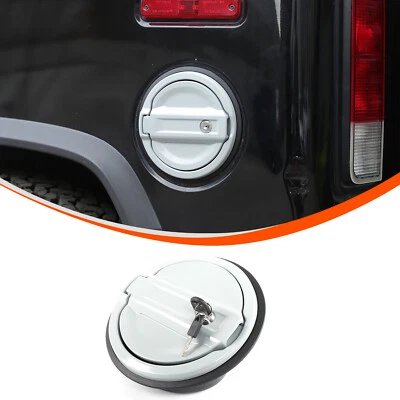 Tapa de tanque de combustible de aluminio plateado con bloqueo piezas de puerta para Hummer H2 2003-2009 Foto 1 de 4