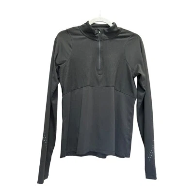 Chaqueta de chándal Hind para mujer 1/4 cremallera correr yoga agujeros para los pulgares negra grande Foto 1 de 4