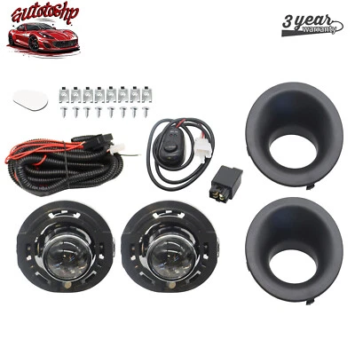Fog Lights Lamps W/ Wiring+Switch Clear Lens Kit For 2015-2020 Dodge Challenger Foto 1 de 4
