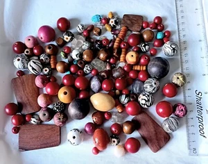Restposten 330g Mix aus Holz, Stein, Keramik, Tonperlen. Schmuckherstellung usw D792 - Bild 1 von 5