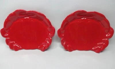 Juego de 2 Platos de Melamina en Forma de Cangrejo Rojo Hervir Aperitivos Snacks 9 1/4" de Ancho Foto 1 de 4