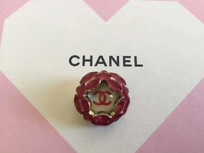 Seltener Designer Knopf mit pinken Steinen verziert, Größe ca. 24mm - Bild 1 von 4