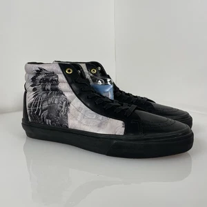 RARE VANS Sk8-Hi Wes Lang Black Leather White Native American Chief Size 11 - Bild 1 von 11