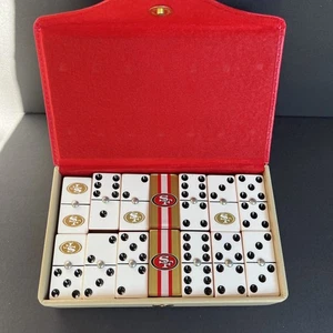 San Francisco 49ers NFL Dominoes Set Red Gold Logo Box Complete Vintage - Picture 1 of 7
