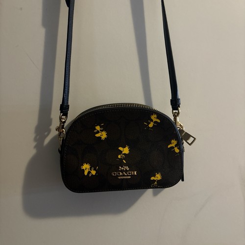 Coach X Peanuts Serena Mini Borsa a tracolla Nero Marrone