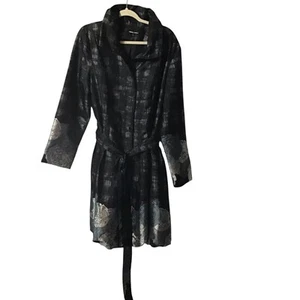 Samuel Dong Bubble Plaid Floral Dress Trench Jacket Coat Fit Flare Feminine XL - Picture 1 of 11